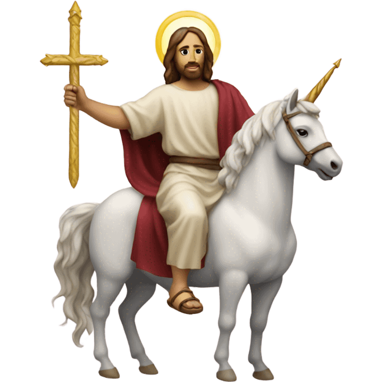 Jesus on a unicorn emoji