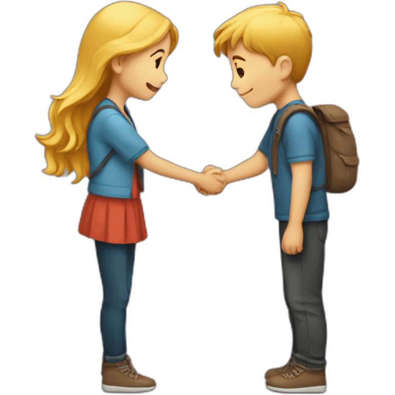 boy and girl hug side view emoji