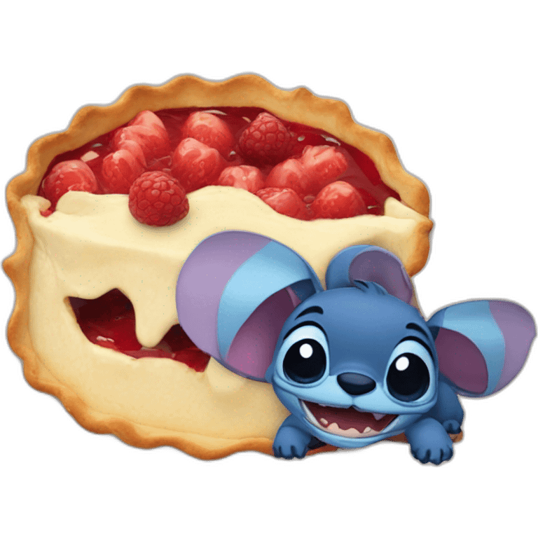 Stitch qui mange une tarte emoji