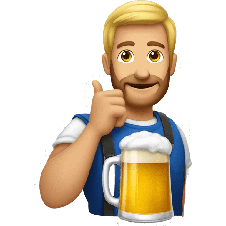 homem COM BRAÇO LEVANTADO SEGURANDO UMA CANECA de cerveja  emoji