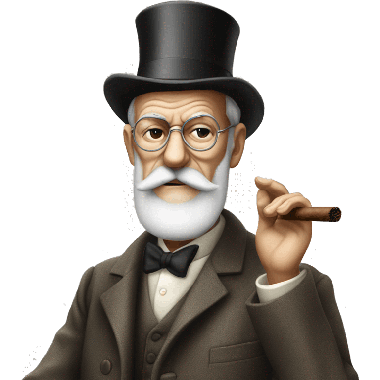 Sigmund Freud smoking cigar emoji