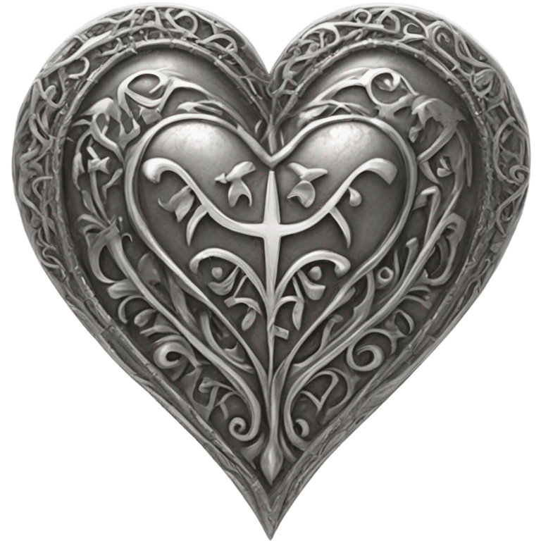 Gothic silver heart emoji