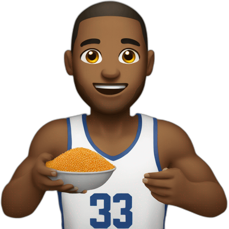 Basketball player eating animal feed emoji