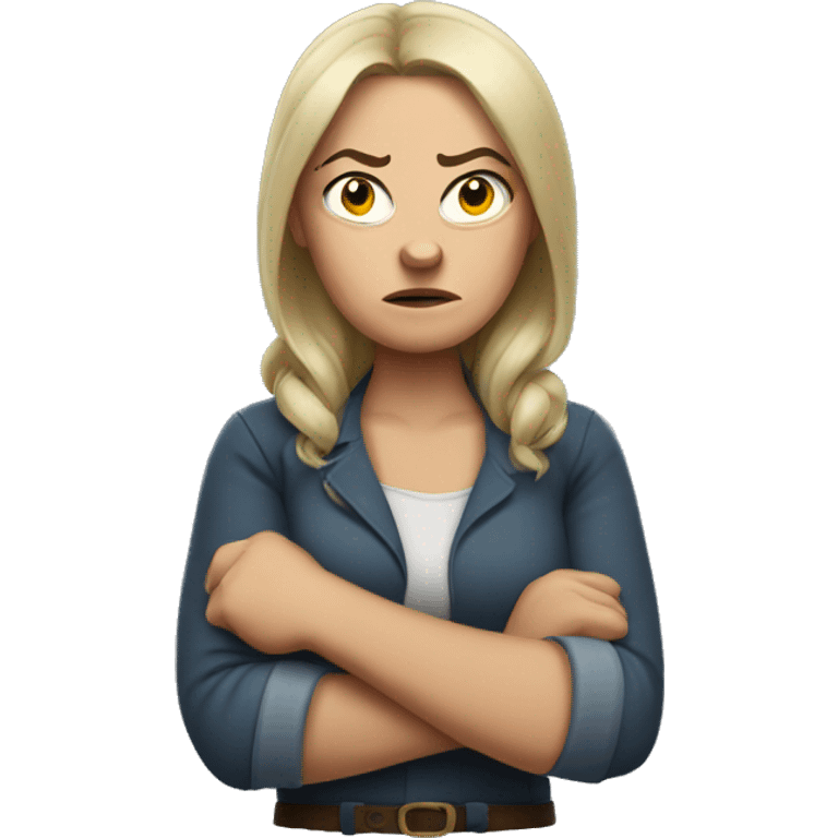 Angry russian woman with arms crossed emoji