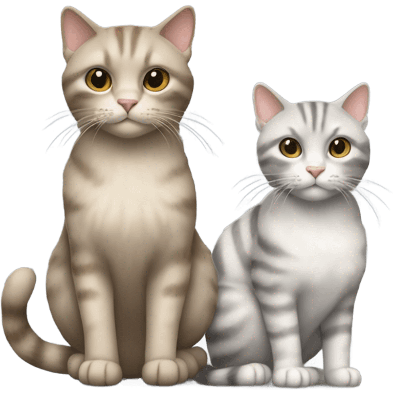 Grey and light Brown Cats  emoji