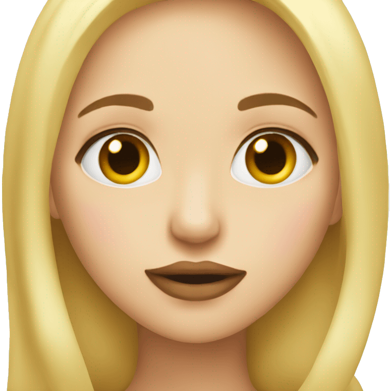 Blonde girl in love kiss emoji