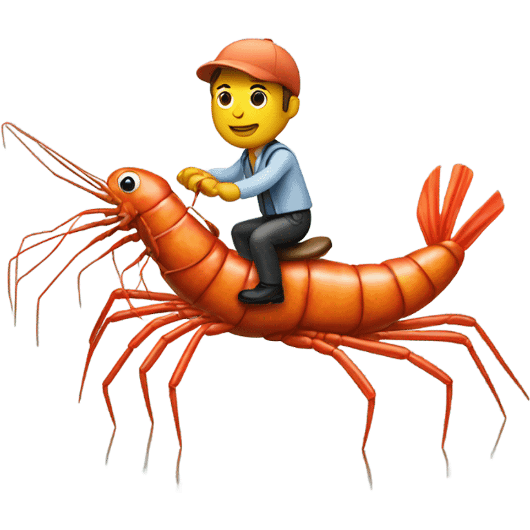 Man riding a shrimp emoji