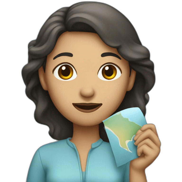 woman with a map of the sky in her hands emoji