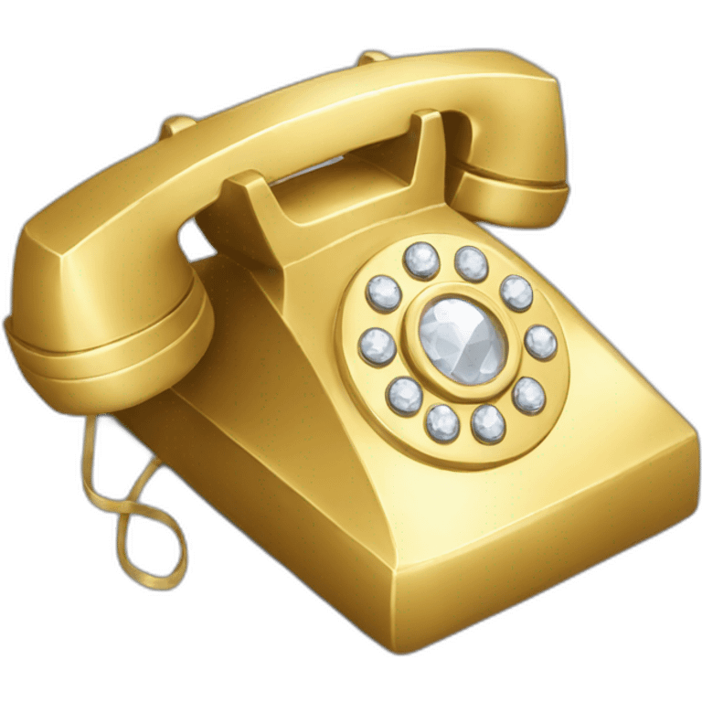 Gold and diamond phone emoji