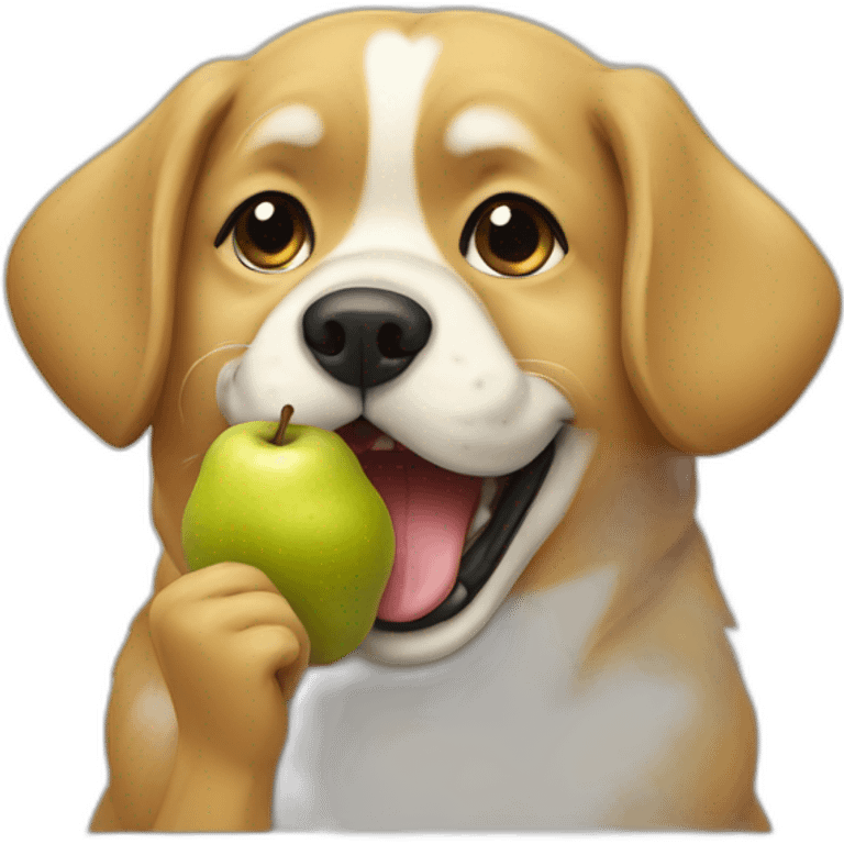 Dog eating pear emoji