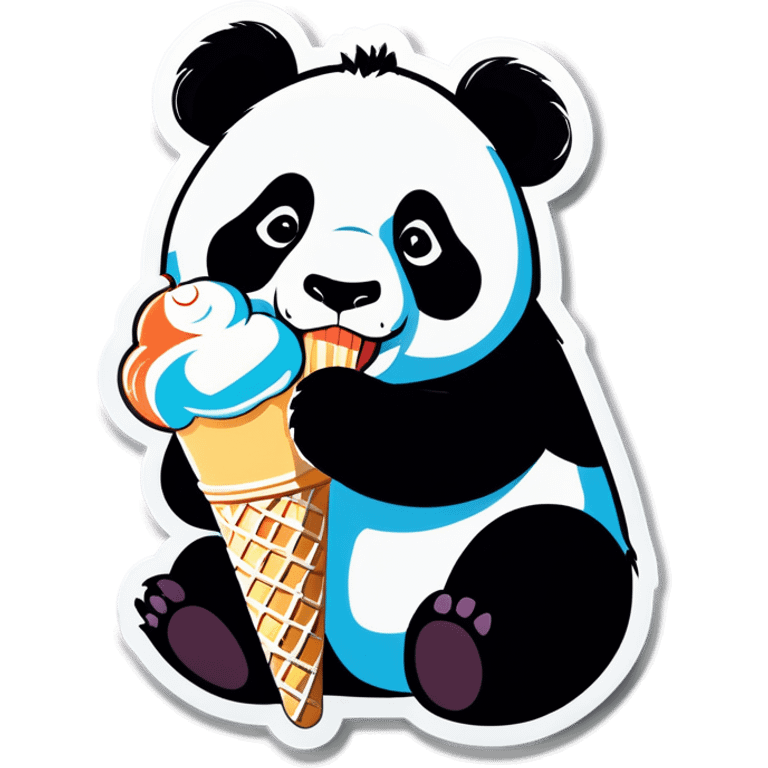 Panda eating ice cream emoji