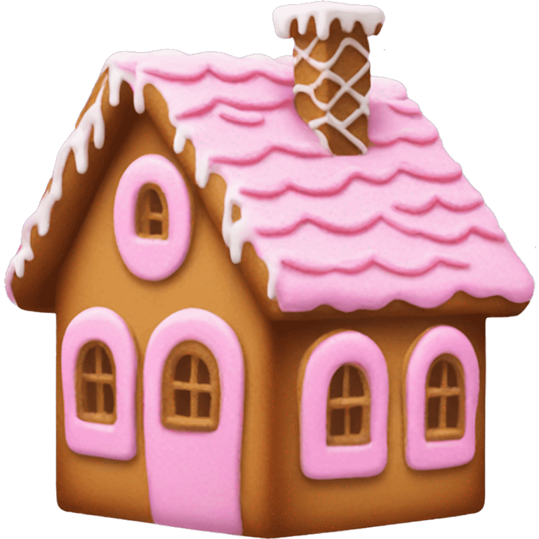 Pink gingerbread house emoji