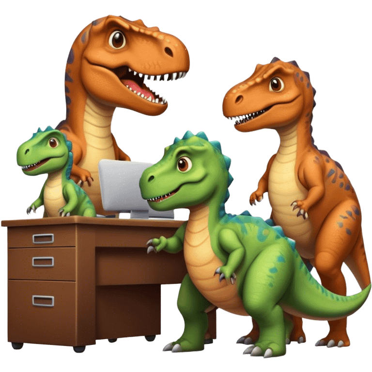 old dinosaurs working in an office emoji