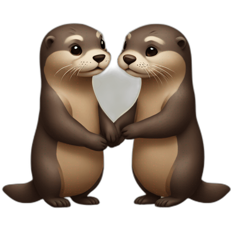 Otters holding hands emoji