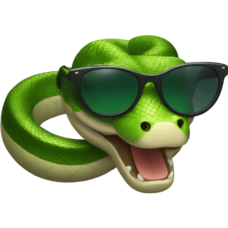 Snake with sunglasses emoji