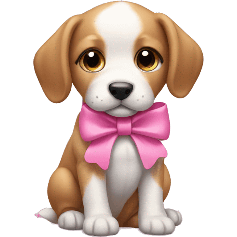 Puppy with pink bow emoji