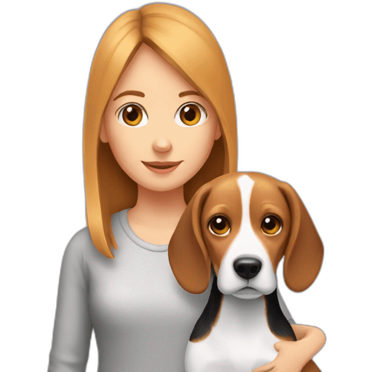 Beagle and girl emoji