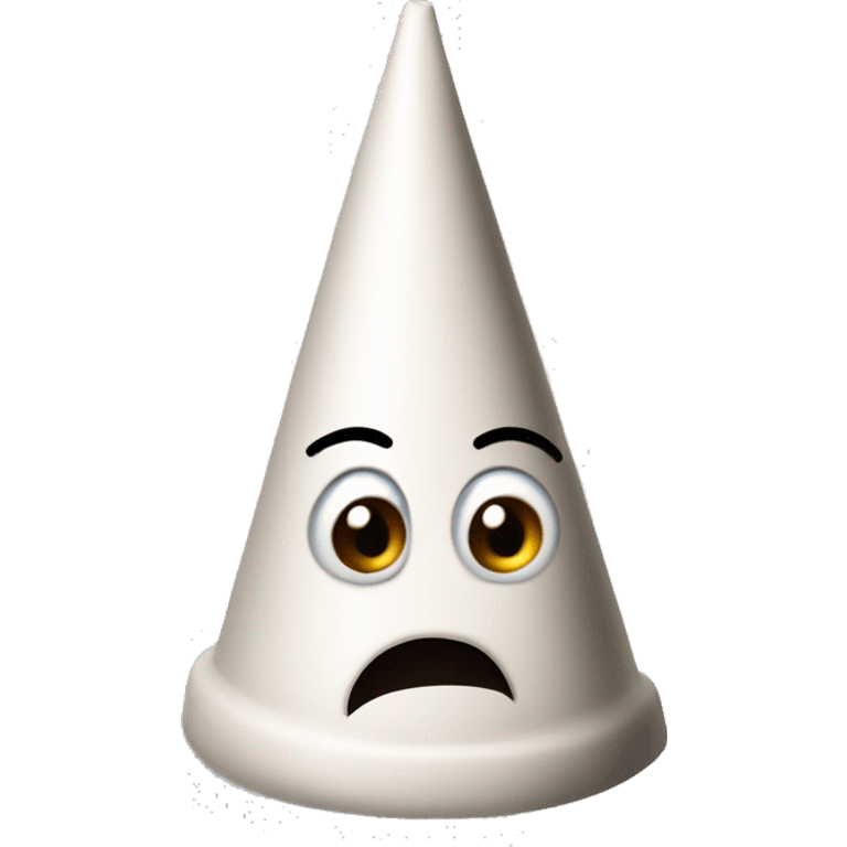 An emoji of a crazy hat, often referred to as a dunce cap or mad hat, shaped like a cone and typically associated with humorous or wild behavior emoji