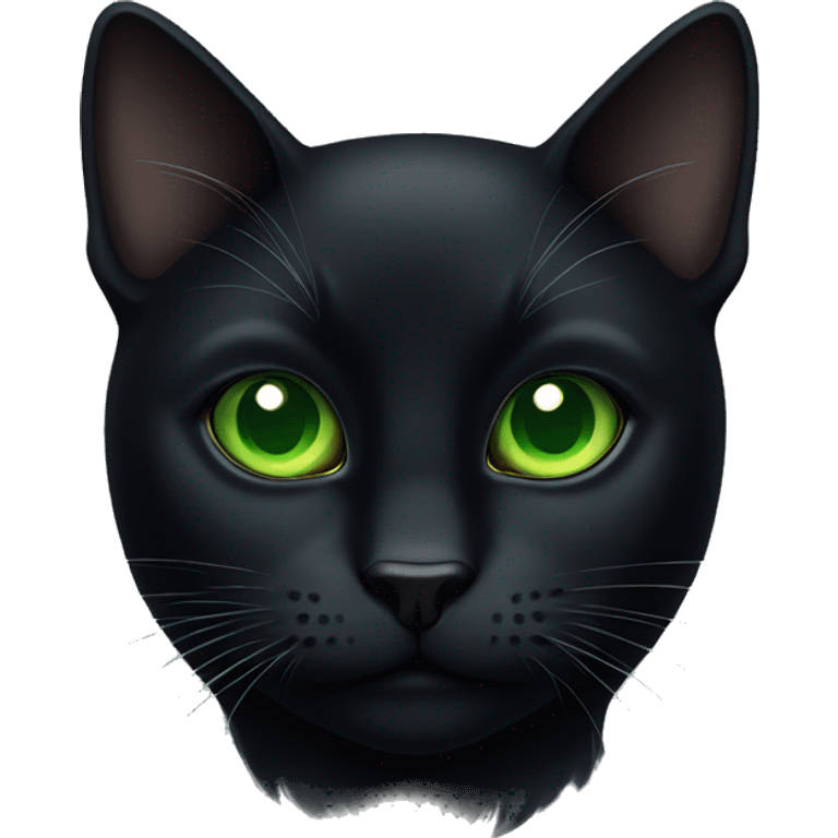 black cat with green eyes emoji