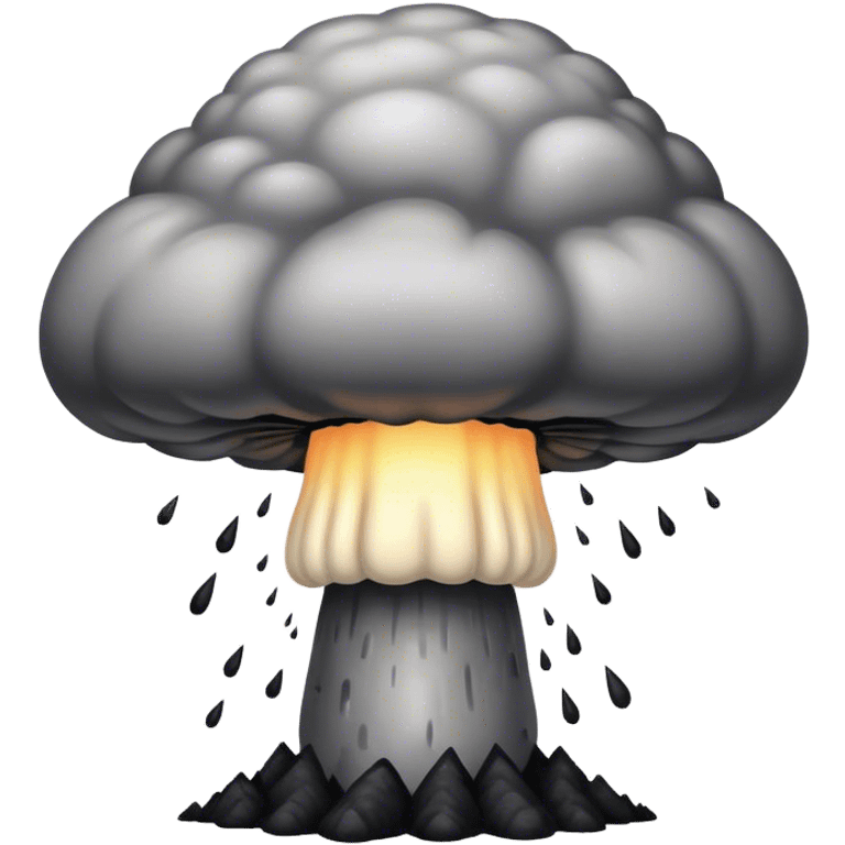 Big scary atomic bomb mushroom cloud, dark and scary emoji