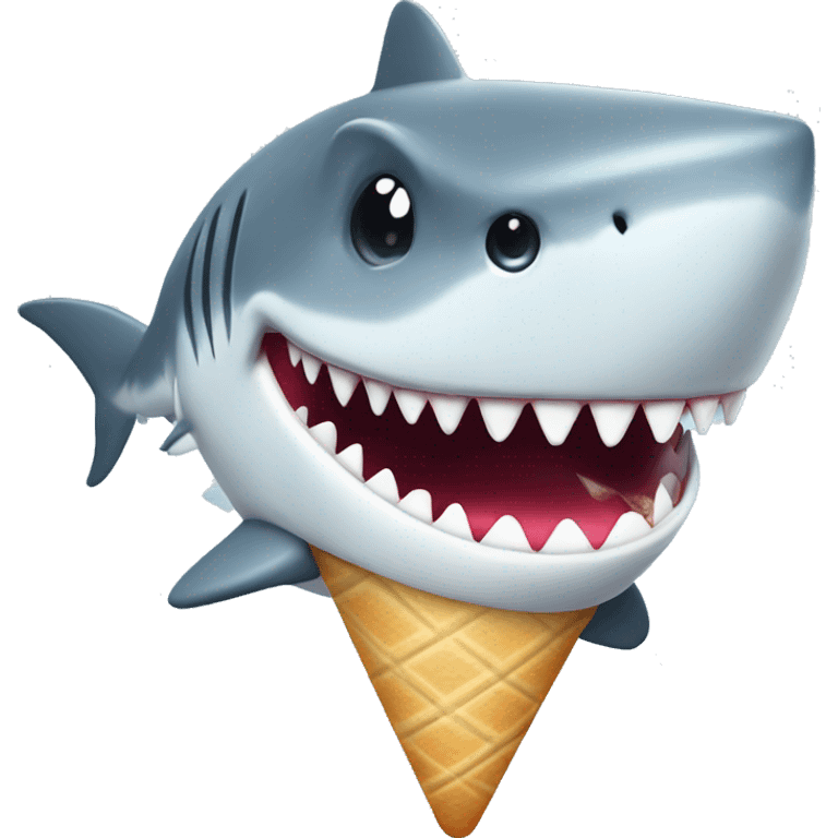 shark with icescream emoji