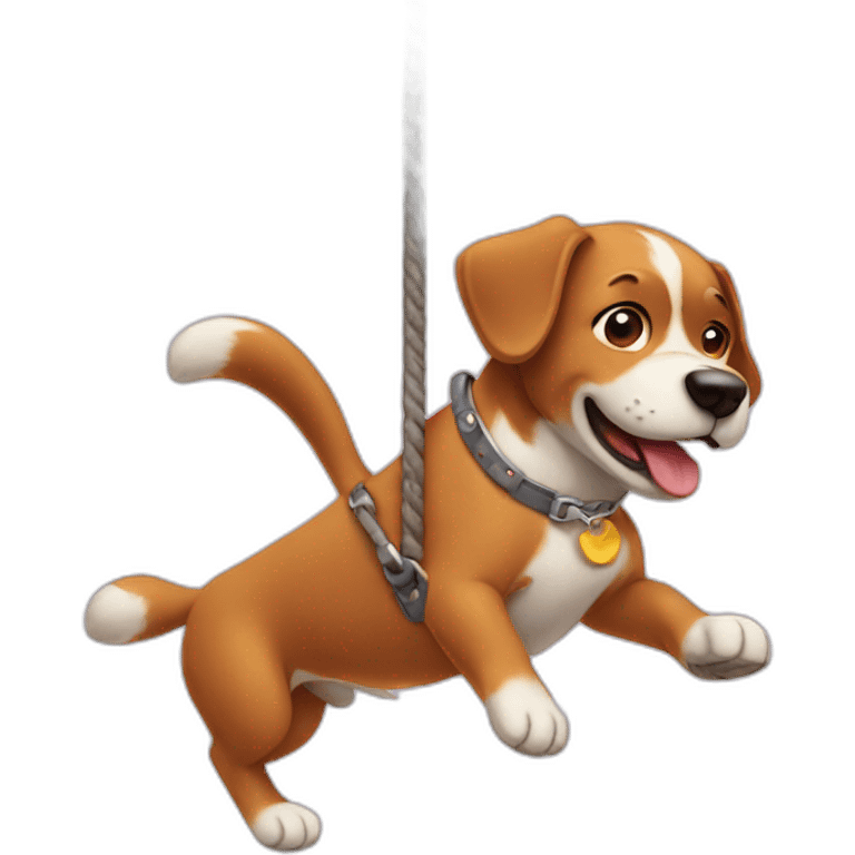 Swinging dog emoji