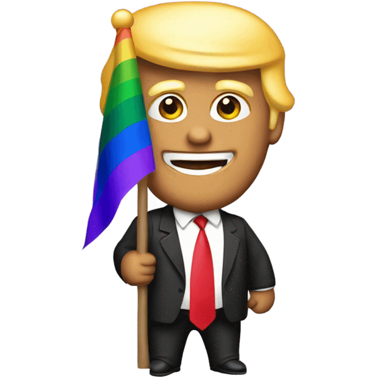 Trump with pride flag emoji