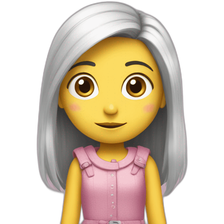 Niña disfrazada de minion emoji