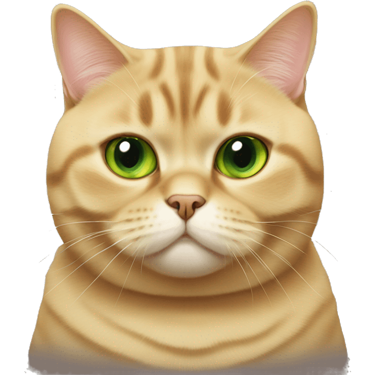 Green eyed golden British shorthair fat cat emoji