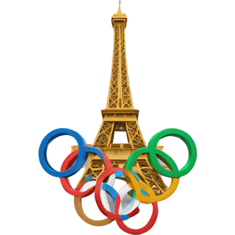 Eiffel Tower with Olympic ring emoji