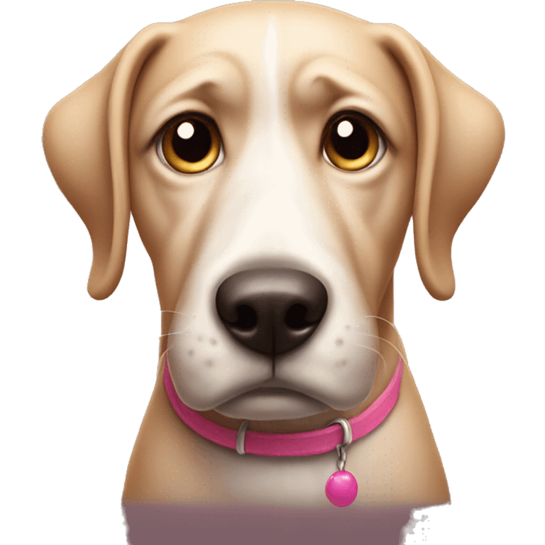 disgusted dog with pink nose emoji