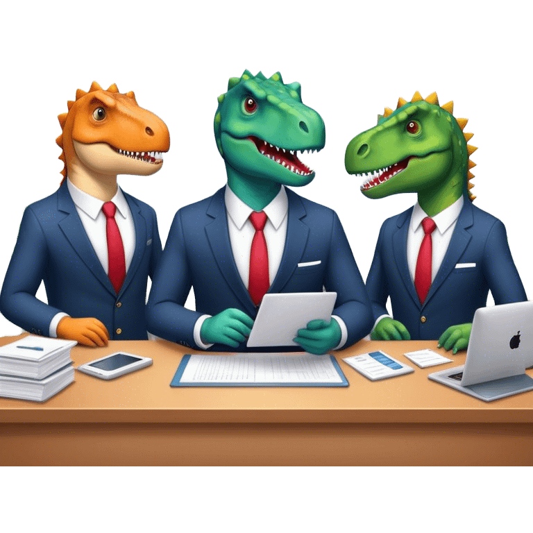 dinosaurs working in an office emoji