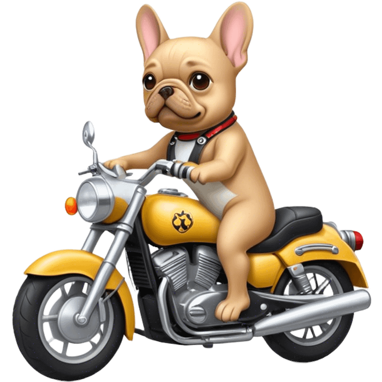 Frenchie  on motorcycle  emoji