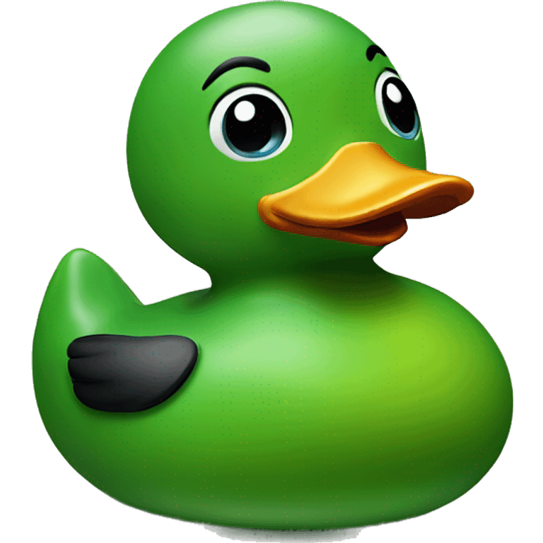 Green rubber duck emoji