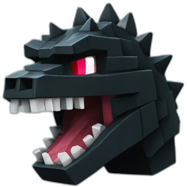 Minecraft Black Godzilla Head With Diamond Horn emoji