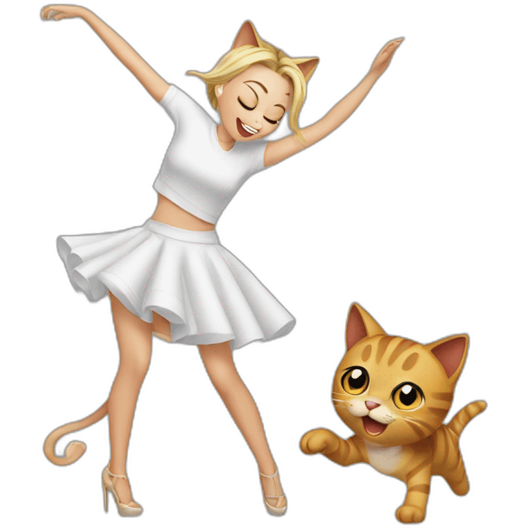 cat dance with miley emoji