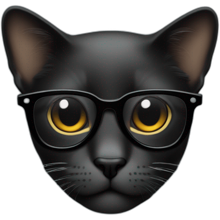 gato negro con gafas emoji