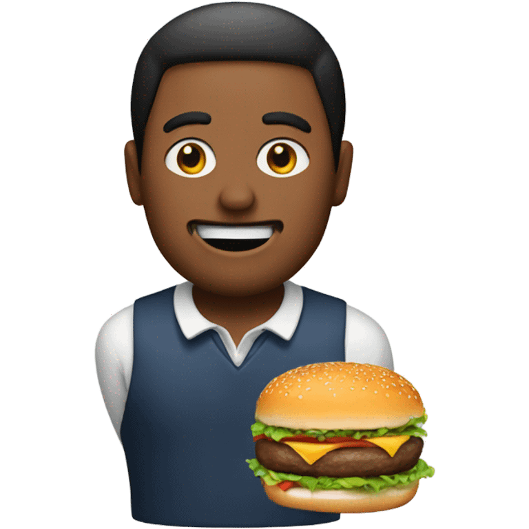 A man as a burger emoji