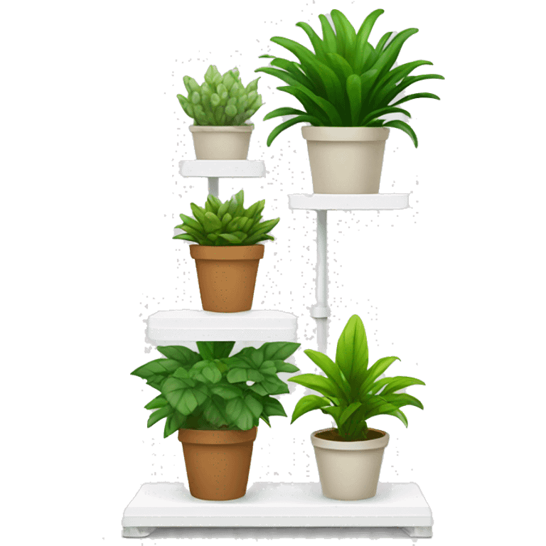 Three tier plants stand in white emoji