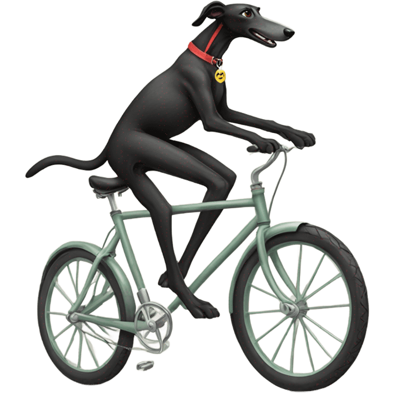 Black Greyhound riding a bike emoji