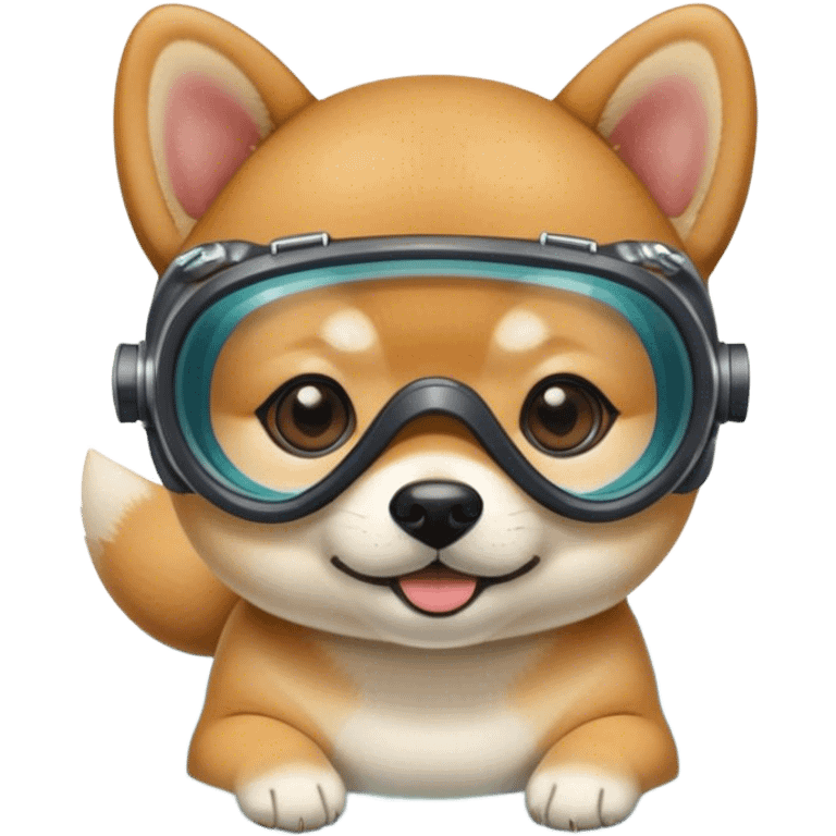 The baby shiba dog wear diving glass emoji