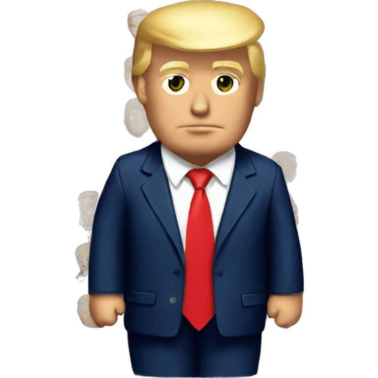 Donald Trump with navy suit and red tie  emoji