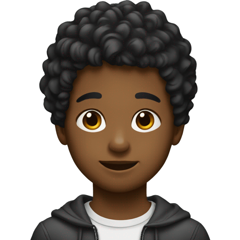 niño con pelo negro rizado emoji