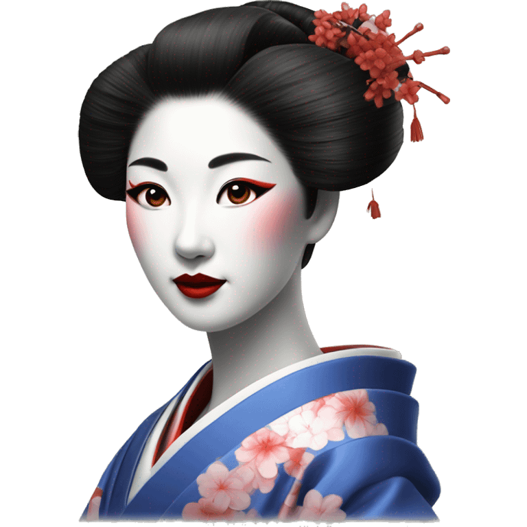 realistic portrait of very beautiful Geisha woman emoji