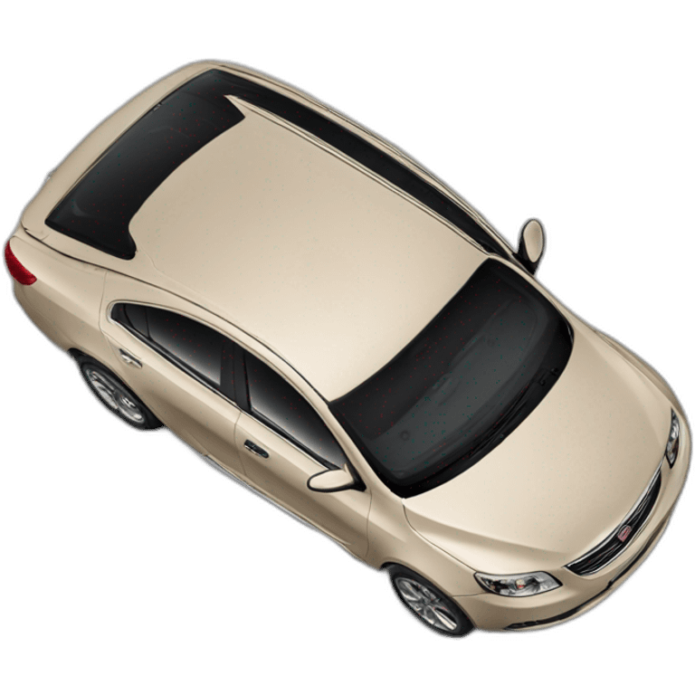 Car Geely CK beige color view from the side dioganally on the hood emoji