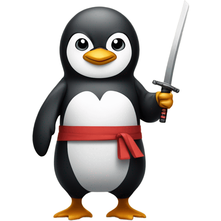 Penguin ninja serious  emoji