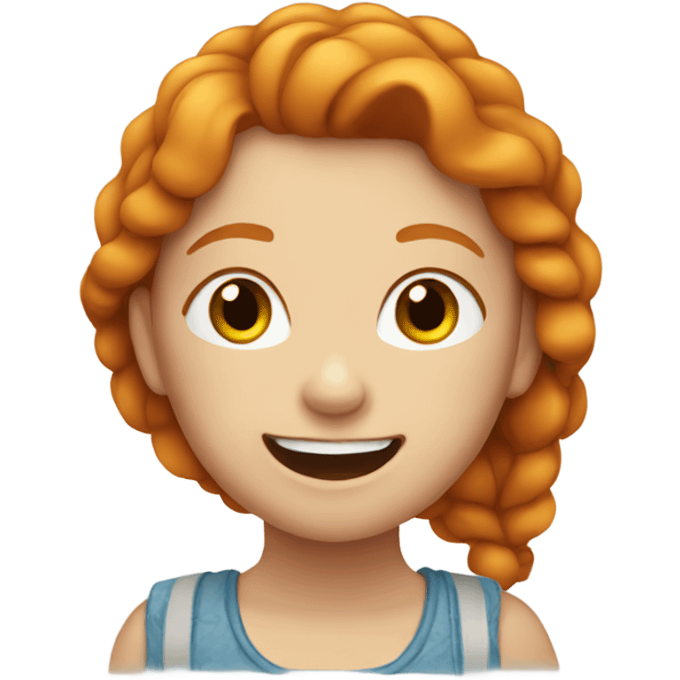 ginger girl happy emoji