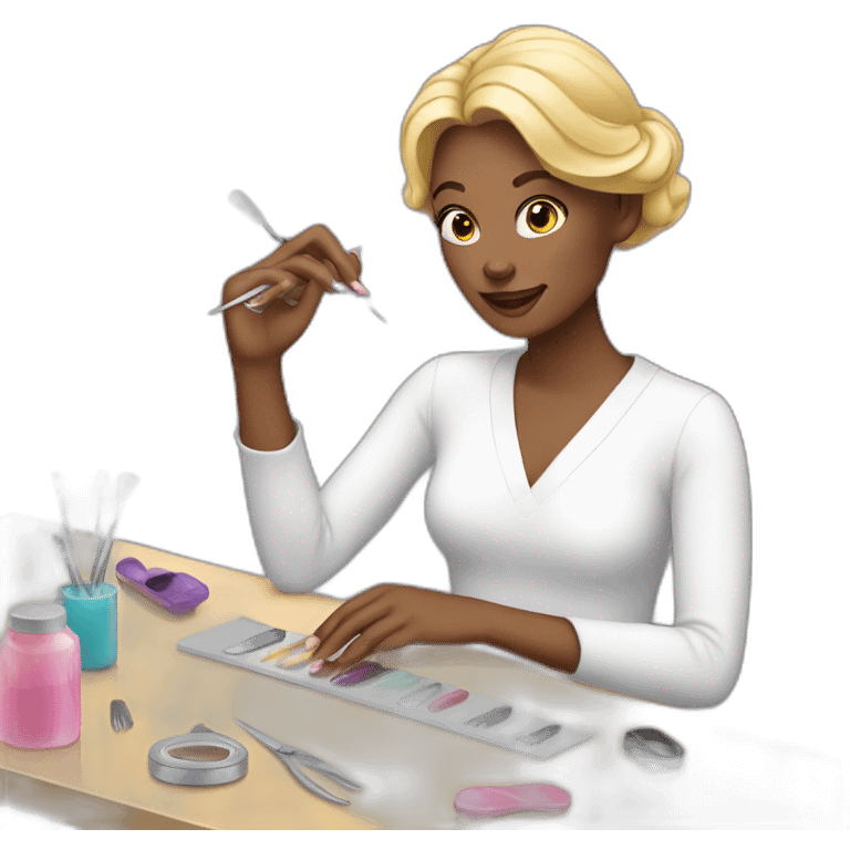 White woman doing a manicure  emoji