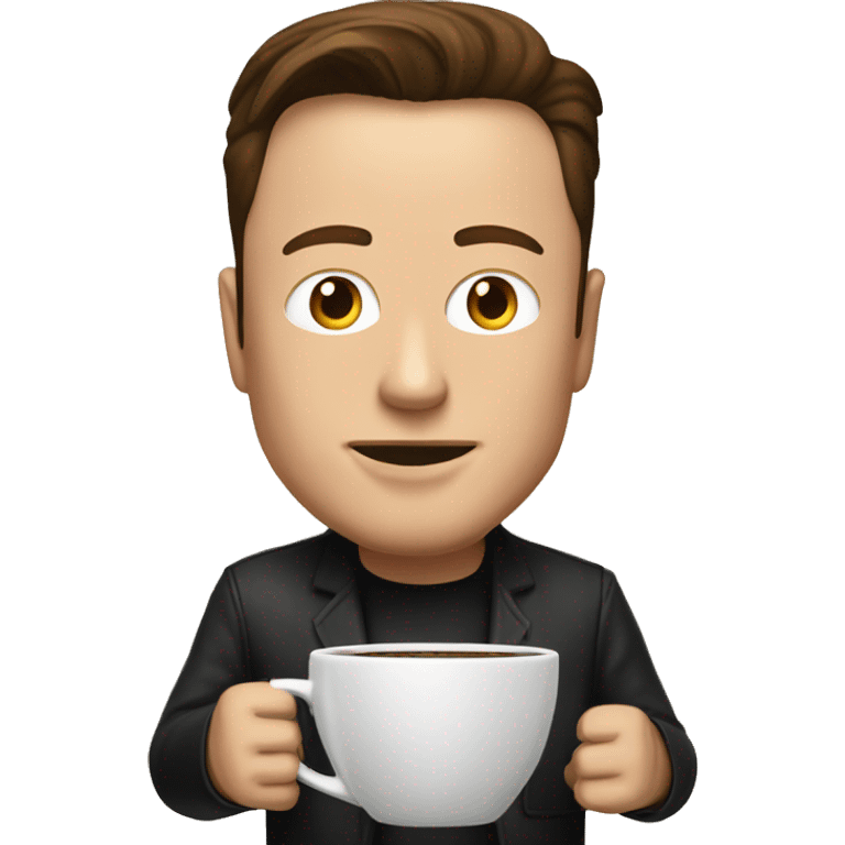 elon musk frining coffeee emoji