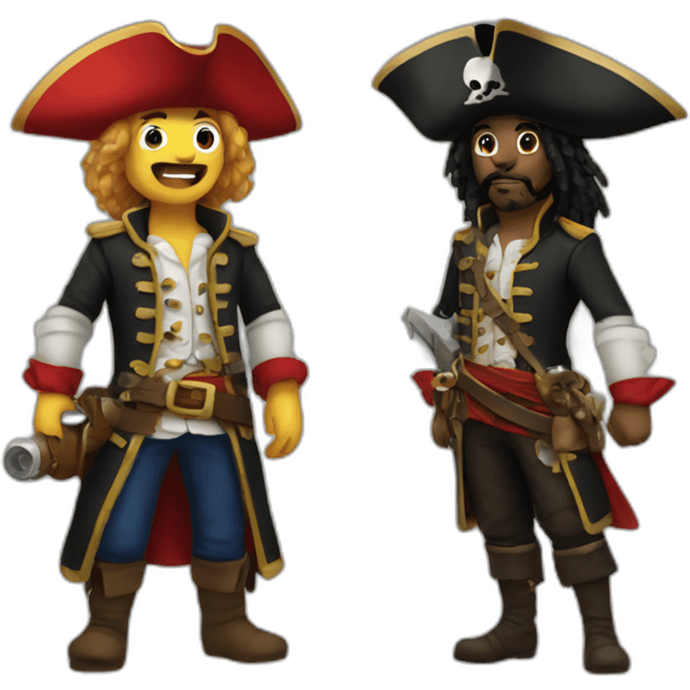 Pirate and rocket emoji